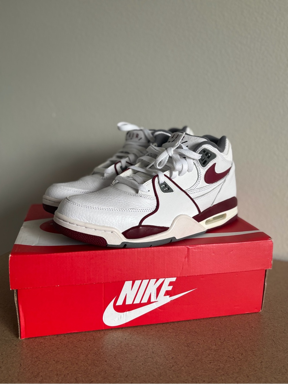 Nike Air Flight 89 Team Red White Sneakers Men w/ Box